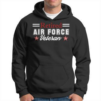 Retired Us Air Force Veteran Vintage Cool Gift Men Hoodie Graphic Print Hooded Sweatshirt - Seseable