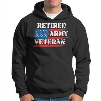 Retired US Army Military Veteran Gift Men Hoodie Graphic Print Hooded Sweatshirt - Seseable