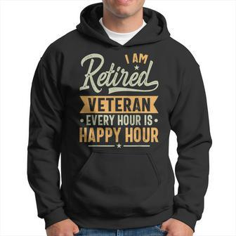 Retired Veteran Gift Ideas - Veteran Retired Gifts Men Hoodie Graphic Print Hooded Sweatshirt - Seseable
