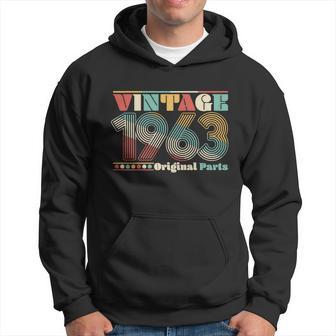 Retro 60S 70S Style Vintage 1963 Original Parts 60Th Birthday Hoodie - Thegiftio UK