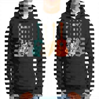 Retro Acoustic Guitar Electric Guitar Guitarist Music Lover Hoodie | Mazezy