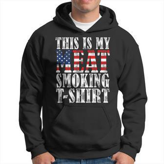 Retro Bbq Smoker Vintage Us Flag This Is My Meat Smoking Hoodie | Mazezy