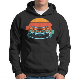 Retro Burger Sunset Hoodie für Herren – Vintage Design Schwarz - Seseable