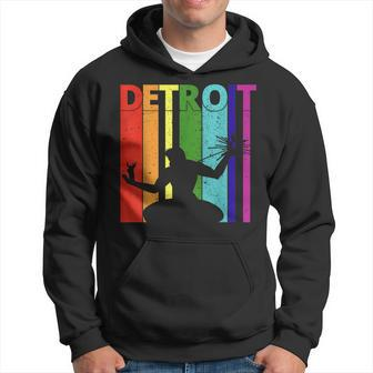 Retro Detroit Lgbtq Detroit Skyline Motown Pride Men Hoodie - Thegiftio UK