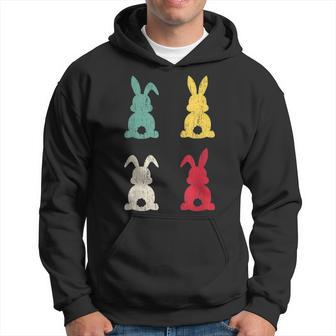 Retro Easter Bunny Cute Happy Easter Vintage Colorful Rabbit Hoodie - Seseable