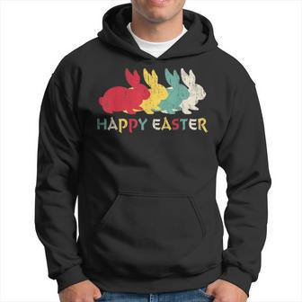 Retro Easter Bunny Vintage Colorful Rabbit Cute Happy Easter V2 Hoodie - Seseable
