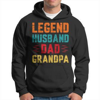 Retro Fathers Day Dad The Legend Husband Dad Grandpa Hoodie - Seseable