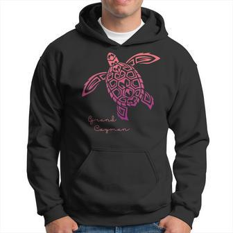 Retro Grand Cayman Islands Sea Turtle Polynesian Vintage Men Hoodie Graphic Print Hooded Sweatshirt - Seseable