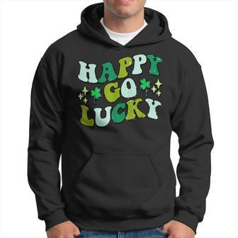 Retro Groovy Happy St Patricks Day Shamrock Lucky Hoodie - Seseable