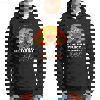 Retro Groovy One Thankful Teacher Thanksgiving Fall Men Hoodie - Thegiftio
