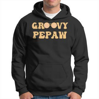 Retro Groovy Pepaw Grandpa Hippie Family Matching Father Day Hoodie - Thegiftio UK