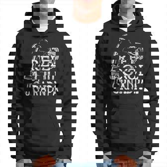 Retro Reel Cool Grandpa Fishing Fisher Fathers Day Hoodie - Thegiftio UK