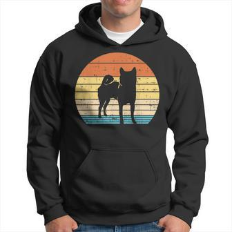 Retro Sunset Shiba Inu Silhouette Vintage Dog Owner Gift Hoodie - Seseable