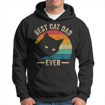 Retro Vintage Best Cat Dad Ever Funny Cat Daddy Fathers Day Hoodie - Seseable