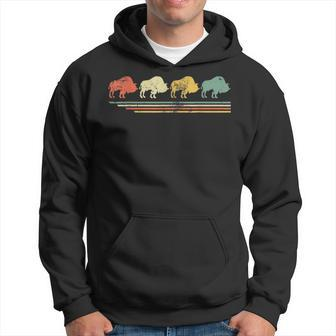 Retro Vintage Bison Lover Animal Gift For Father Day Hoodie | Mazezy