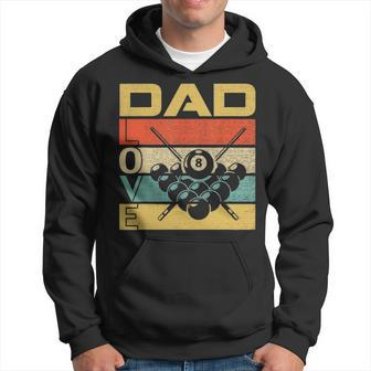Retro Vintage Dad Love Billiards Funny Fathers Day Gift Hoodie - Seseable