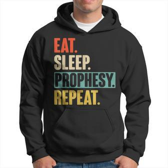 Retro Vintage Eat Sleep Prophesy Repeat Men Hoodie Graphic Print Hooded Sweatshirt - Seseable
