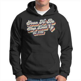 Retro Vintage Soon To Be Step Dad 2023 First Time Stepfather Hoodie - Seseable