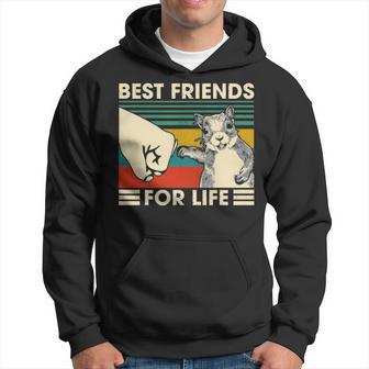Retro Vintage Squirrel Best Friend For Life Fist Bump V2 Hoodie - Seseable