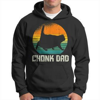 Retro Vintage Style Funny Fat Daddy Cat Meme Chonk Cat Dad Hoodie - Seseable