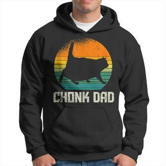 Retro Vintage Style Funny Fat Daddy Cat Meme Chonk Cat Dad V2 Hoodie - Seseable