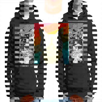 Retro Vintage Tuxedo Cat With Sunglasses Cat Lovers Hoodie - Seseable