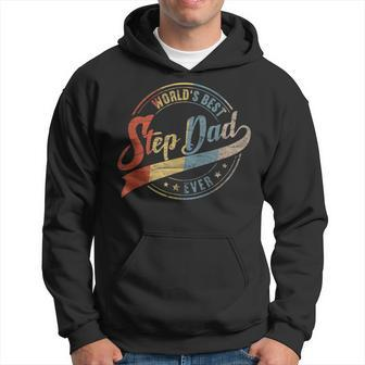 Retro Vintage Worlds Best Step Dad Ever Gift For Mens Hoodie - Seseable
