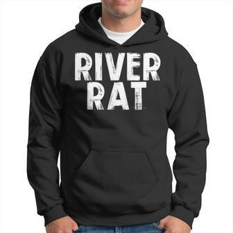 River Rat Boat Vacation Float Vibes Summer Outdoors Fishing Hoodie - Seseable