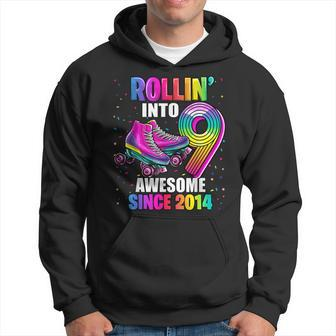 Rollin Into 9 Awesome 2014 Roller Skating 9Th Birthday Girls Hoodie | Mazezy