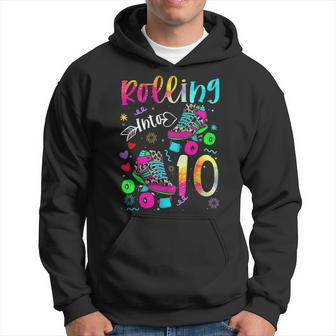 Rolling Into 10Th Birthday Leopard Roller Skates 10 Yrs Old Hoodie - Seseable