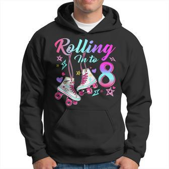 Rolling Into 8Th Birthday Roller Skates 8 Year Old Rolling Hoodie | Mazezy