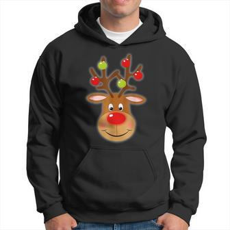 Rudolph Red Nose Reindeer | Santa Christmas Men Hoodie Graphic Print Hooded Sweatshirt - Seseable