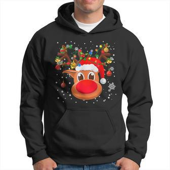 Rudolph Red Nose Reindeer T Santa Christmas V2 Men Hoodie Graphic Print Hooded Sweatshirt - Thegiftio UK