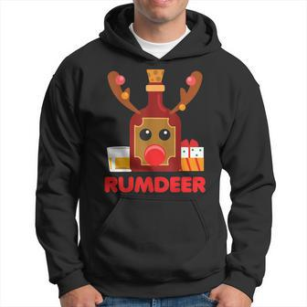 Rum Deer Reindeer Funny Drinking Dad Uncle Christmas Gift Hoodie | Mazezy