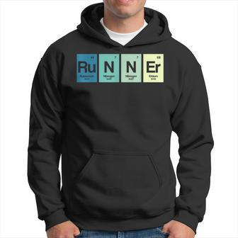 Runner Periodic Table Funy Marathon Runners Science Gift Men Hoodie Graphic Print Hooded Sweatshirt - Seseable