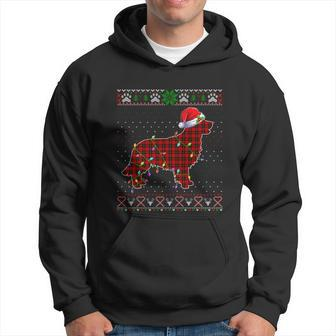 Santa Buffalo Plaid Golden Retriever Ugly Christmas Sweater Cute Gift Hoodie - Monsterry CA
