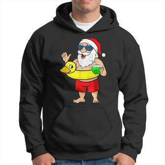 Santa Claus Christmas Tree Or Hawaii Duck Christmas In July Men Hoodie Graphic Print Hooded Sweatshirt - Seseable