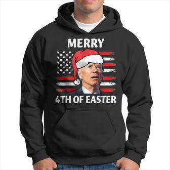 Santa Joe Biden Confused Happy Easter Christmas America Flag V11 Men Hoodie Graphic Print Hooded Sweatshirt - Seseable