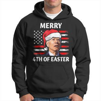 Santa Joe Biden Confused Happy Easter Christmas America Flag V9 Men Hoodie Graphic Print Hooded Sweatshirt - Seseable