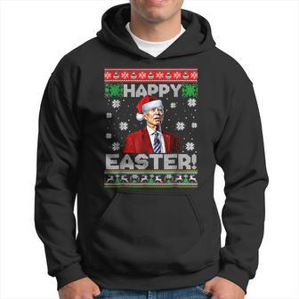 Santa Joe Biden Happy Easter Ugly Christmas V14 Men Hoodie Graphic Print Hooded Sweatshirt - Seseable