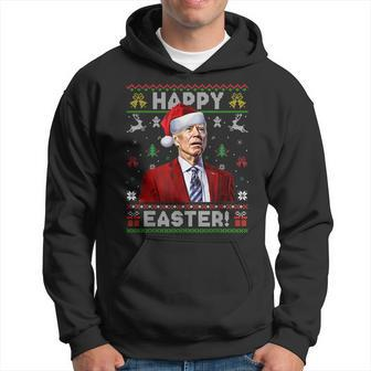 Santa Joe Biden Happy Easter Ugly Christmas V8 Men Hoodie Graphic Print Hooded Sweatshirt - Seseable
