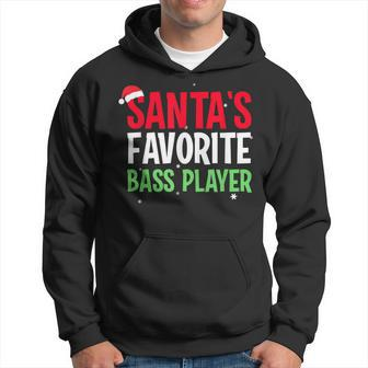 Santas Favorite Bass Player Funny Christmas Gift Men Hoodie Graphic Print Hooded Sweatshirt - Seseable