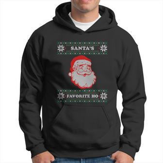 Santas Favorite Ho Inappropriate Ugly Christmas Sweater Gift Hoodie - Monsterry
