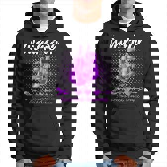 Sarcoidosis Awareness Purple Ribbon Boxing Gloves Warrior Hoodie | Mazezy