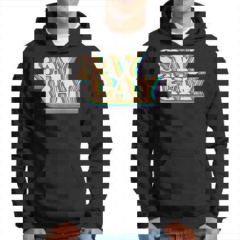 Say Gay Retro Vintage Florida Its Ok To Say Gay Men Hoodie - Thegiftio