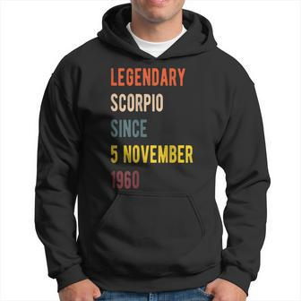 Scorpio Legend Since 5 November 1960 Vintage Retro Birthday Hoodie | Mazezy