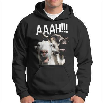 Screaming Goats Aaah Funny Crazy Goat Lover Print Hoodie - Seseable