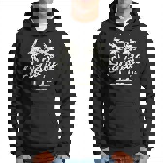 Seaside Florida Vintage 70S Palm Trees Graphic Men Hoodie - Thegiftio