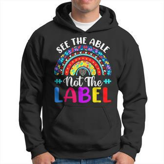 See The Able Not The Label Autism Awareness Puzzle Rainbow Hoodie | Mazezy