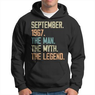 September 1967 Man Myth Legend Birthday 56 Years Old Men Hoodie - Thegiftio UK